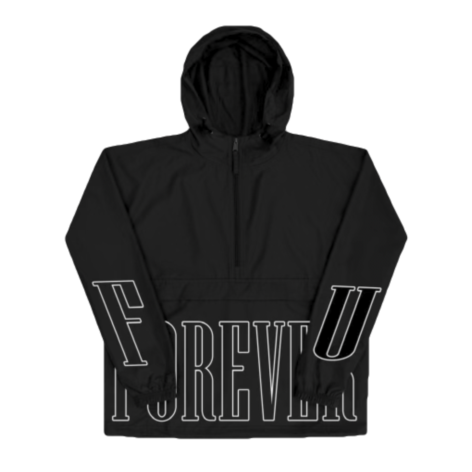 FRVR Black Windbreaker Pullover