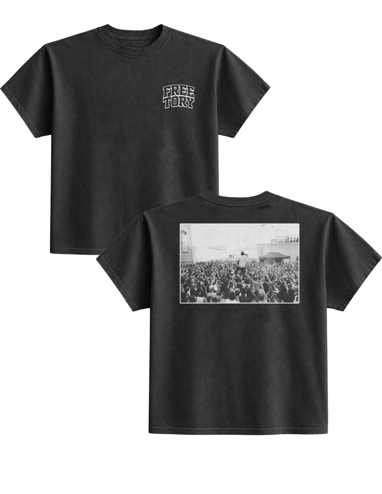 Crowd Walking Free Tory tee (white / black)