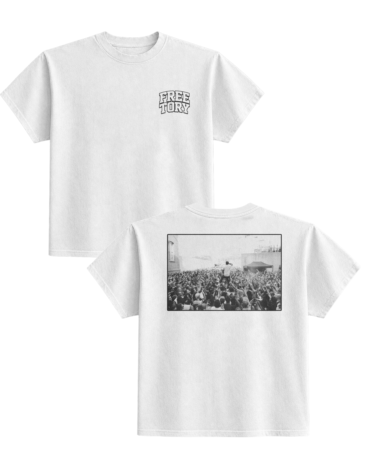 Crowd Walking Free Tory tee (white / black)